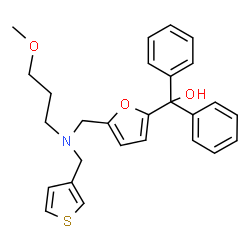 ChemSpider 2D Image | (5-{[(3-Methoxypropyl)(3-thienylmethyl)amino]methyl}-2-furyl)(diphenyl)methanol | C27H29NO3S