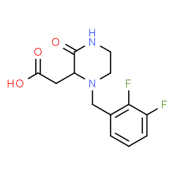 ChemSpider 2D Image | [1-(2,3-Difluorobenzyl)-3-oxo-2-piperazinyl]acetic acid | C13H14F2N2O3