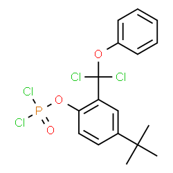 ChemSpider 2D Image | 2-[Dichloro(phenoxy)methyl]-4-(2-methyl-2-propanyl)phenyl phosphorodichloridate | C17H17Cl4O3P