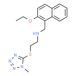 ChemSpider 2D Image | N-[(2-Ethoxy-1-naphthyl)methyl]-2-[(1-methyl-1H-tetrazol-5-yl)sulfanyl]ethanamine | C17H21N5OS