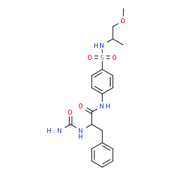 ChemSpider 2D Image | Nalpha-Carbamoyl-N-{4-[(1-methoxy-2-propanyl)sulfamoyl]phenyl}phenylalaninamide | C20H26N4O5S