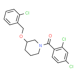 ChemSpider 2D Image | {3-[(2-Chlorobenzyl)oxy]-1-piperidinyl}(2,4-dichlorophenyl)methanone | C19H18Cl3NO2