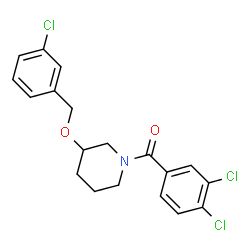 ChemSpider 2D Image | {3-[(3-Chlorobenzyl)oxy]-1-piperidinyl}(3,4-dichlorophenyl)methanone | C19H18Cl3NO2