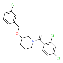 ChemSpider 2D Image | {3-[(3-Chlorobenzyl)oxy]-1-piperidinyl}(2,4-dichlorophenyl)methanone | C19H18Cl3NO2
