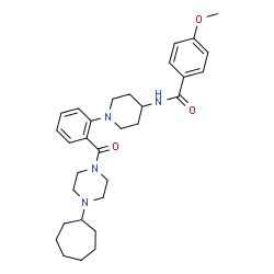 ChemSpider 2D Image | N-(1-{2-[(4-Cycloheptyl-1-piperazinyl)carbonyl]phenyl}-4-piperidinyl)-4-methoxybenzamide | C31H42N4O3