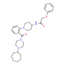 ChemSpider 2D Image | N-(1-{2-[(4-Cycloheptyl-1-piperazinyl)carbonyl]phenyl}-4-piperidinyl)-2-phenoxyacetamide | C31H42N4O3