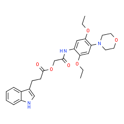 ChemSpider 2D Image | 2-{[2,5-Diethoxy-4-(4-morpholinyl)phenyl]amino}-2-oxoethyl 3-(1H-indol-3-yl)propanoate | C27H33N3O6