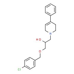 ChemSpider 2D Image | 1-[(4-Chlorobenzyl)oxy]-3-(4-phenyl-3,6-dihydro-1(2H)-pyridinyl)-2-propanol | C21H24ClNO2