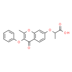 ChemSpider 2D Image | 2-[(2-Methyl-4-oxo-3-phenoxy-4H-chromen-7-yl)oxy]propanoic acid | C19H16O6