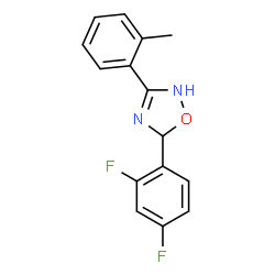 ChemSpider 2D Image | 5-(2,4-Difluorophenyl)-3-(2-methylphenyl)-2,5-dihydro-1,2,4-oxadiazole | C15H12F2N2O