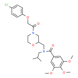 ChemSpider 2D Image | N-({4-[(4-Chlorophenoxy)acetyl]-2-morpholinyl}methyl)-N-isobutyl-3,4,5-trimethoxybenzamide | C27H35ClN2O7