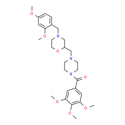 ChemSpider 2D Image | (4-{[4-(2,4-Dimethoxybenzyl)-2-morpholinyl]methyl}-1-piperazinyl)(3,4,5-trimethoxyphenyl)methanone | C28H39N3O7