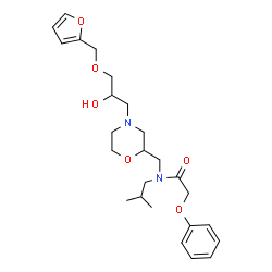 ChemSpider 2D Image | N-({4-[3-(2-Furylmethoxy)-2-hydroxypropyl]-2-morpholinyl}methyl)-N-isobutyl-2-phenoxyacetamide | C25H36N2O6