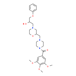 ChemSpider 2D Image | (4-{[4-(2-Hydroxy-3-phenoxypropyl)-2-morpholinyl]methyl}-1-piperazinyl)(3,4,5-trimethoxyphenyl)methanone | C28H39N3O7