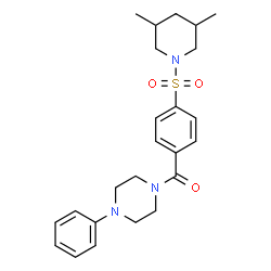 ChemSpider 2D Image | {4-[(3,5-Dimethyl-1-piperidinyl)sulfonyl]phenyl}(4-phenyl-1-piperazinyl)methanone | C24H31N3O3S