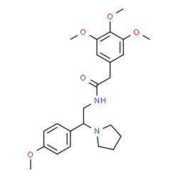 ChemSpider 2D Image | N-[2-(4-Methoxyphenyl)-2-(1-pyrrolidinyl)ethyl]-2-(3,4,5-trimethoxyphenyl)acetamide | C24H32N2O5