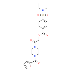 ChemSpider 2D Image | 2-[4-(2-Furoyl)-1-piperazinyl]-2-oxoethyl 4-(diethylsulfamoyl)benzoate | C22H27N3O7S