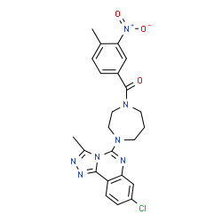 ChemSpider 2D Image | [4-(8-Chloro-3-methyl[1,2,4]triazolo[4,3-c]quinazolin-5-yl)-1,4-diazepan-1-yl](4-methyl-3-nitrophenyl)methanone | C23H22ClN7O3