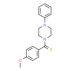 ChemSpider 2D Image | (4-Methoxyphenyl)(4-phenyl-1-piperazinyl)methanethione | C18H20N2OS