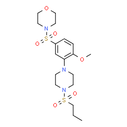ChemSpider 2D Image | 4-({4-Methoxy-3-[4-(propylsulfonyl)-1-piperazinyl]phenyl}sulfonyl)morpholine | C18H29N3O6S2