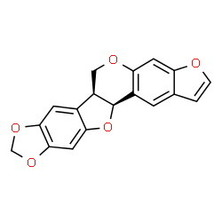 ChemSpider 2D Image | (6aS,12aS)-6a,12a-Dihydro-6H-[1,3]dioxolo[5,6][1]benzofuro[3,2-c]furo[3,2-g]chromene | C18H12O5