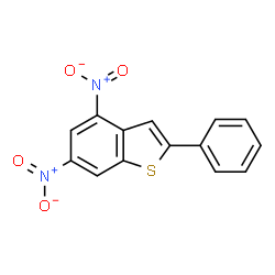 ChemSpider 2D Image | 4,6-Dinitro-2-phenyl-1-benzothiophene | C14H8N2O4S