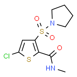 ChemSpider 2D Image | 5-Chloro-N-methyl-3-(1-pyrrolidinylsulfonyl)-2-thiophenecarboxamide | C10H13ClN2O3S2
