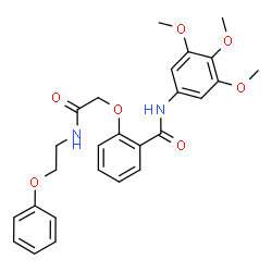 ChemSpider 2D Image | 2-{2-Oxo-2-[(2-phenoxyethyl)amino]ethoxy}-N-(3,4,5-trimethoxyphenyl)benzamide | C26H28N2O7