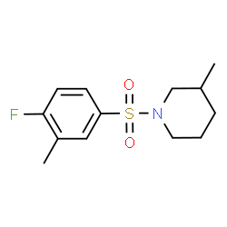 ChemSpider 2D Image | 1-[(4-Fluoro-3-methylphenyl)sulfonyl]-3-methylpiperidine | C13H18FNO2S