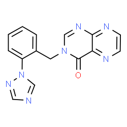 ChemSpider 2D Image | 3-[2-(1H-1,2,4-Triazol-1-yl)benzyl]-4(3H)-pteridinone | C15H11N7O