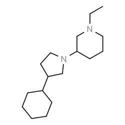 ChemSpider 2D Image | 3-(3-Cyclohexyl-1-pyrrolidinyl)-1-ethylpiperidine | C17H32N2