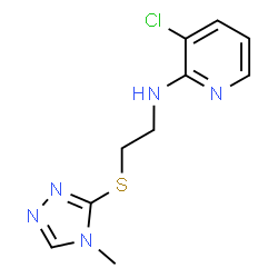 ChemSpider 2D Image | 3-Chloro-N-{2-[(4-methyl-4H-1,2,4-triazol-3-yl)sulfanyl]ethyl}-2-pyridinamine | C10H12ClN5S