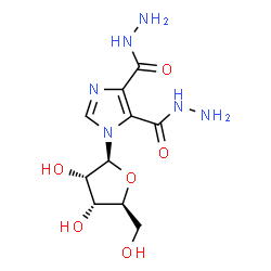 ChemSpider 2D Image | 1-(beta-L-Ribofuranosyl)-1H-imidazole-4,5-dicarbohydrazide | C10H16N6O6
