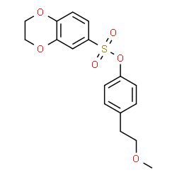 ChemSpider 2D Image | 4-(2-Methoxyethyl)phenyl 2,3-dihydro-1,4-benzodioxine-6-sulfonate | C17H18O6S