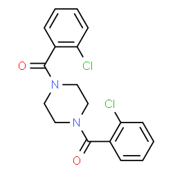 ChemSpider 2D Image | 1,4-Piperazinediylbis[(2-chlorophenyl)methanone] | C18H16Cl2N2O2