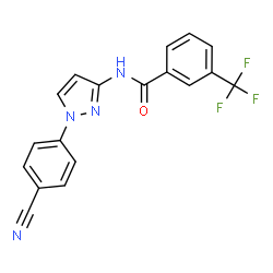 ChemSpider 2D Image | N-[1-(4-Cyanophenyl)-1H-pyrazol-3-yl]-3-(trifluoromethyl)benzamide | C18H11F3N4O