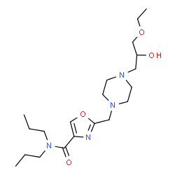 ChemSpider 2D Image | 2-{[4-(3-Ethoxy-2-hydroxypropyl)-1-piperazinyl]methyl}-N,N-dipropyl-1,3-oxazole-4-carboxamide | C20H36N4O4