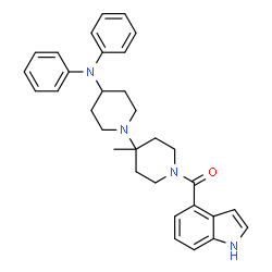 ChemSpider 2D Image | [4-(Diphenylamino)-4'-methyl-1,4'-bipiperidin-1'-yl](1H-indol-4-yl)methanone | C32H36N4O