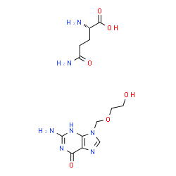 ChemSpider 2D Image | L-Glutamine - 2-amino-9-[(2-hydroxyethoxy)methyl]-3,9-dihydro-6H-purin-6-one (1:1) | C13H21N7O6