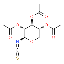ChemSpider 2D Image | 2,3,4-Tri-O-acetyl-N-(thioxomethylene)-beta-D-xylopyranosylamine | C12H15NO7S