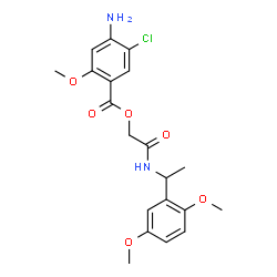 ChemSpider 2D Image | 2-{[1-(2,5-Dimethoxyphenyl)ethyl]amino}-2-oxoethyl 4-amino-5-chloro-2-methoxybenzoate | C20H23ClN2O6