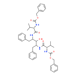 ChemSpider 2D Image | Dibenzyl [(3-hydroxy-1,5-diphenyl-2,4-pentanediyl)bis{imino[(2S)-3-methyl-1-oxo-1,2-butanediyl]}]biscarbamate | C43H52N4O7