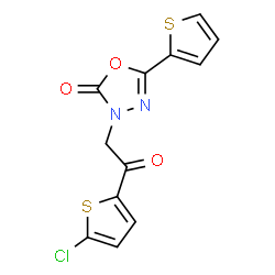 ChemSpider 2D Image | 3-[2-(5-Chloro-2-thienyl)-2-oxoethyl]-5-(2-thienyl)-1,3,4-oxadiazol-2(3H)-one | C12H7ClN2O3S2