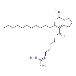 ChemSpider 2D Image | 4-[(Diaminomethylene)amino]butyl (1Z)-1-imino-3-undecyl-1,5,6,7-tetrahydropyrrolo[1,2-c]pyrimidine-4-carboxylate | C24H42N6O2