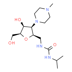 ChemSpider 2D Image | 2,5-Anhydro-4,6-dideoxy-6-[(isopropylcarbamoyl)amino]-4-(4-methyl-1-piperazinyl)-D-galactitol | C15H30N4O4