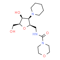 ChemSpider 2D Image | 2,5-Anhydro-4,6-dideoxy-6-[(4-morpholinylcarbonyl)amino]-4-(1-piperidinyl)-D-galactitol | C16H29N3O5