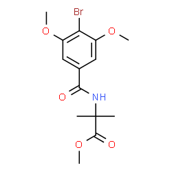 ChemSpider 2D Image | Methyl N-(4-bromo-3,5-dimethoxybenzoyl)-2-methylalaninate | C14H18BrNO5