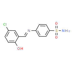 ChemSpider 2D Image | 4-[(E)-(5-Chloro-2-hydroxybenzylidene)amino]benzenesulfonamide | C13H11ClN2O3S