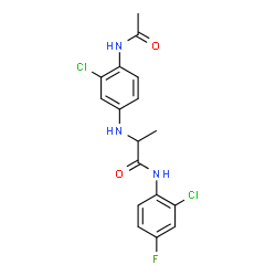 ChemSpider 2D Image | N~2~-(4-Acetamido-3-chlorophenyl)-N-(2-chloro-4-fluorophenyl)alaninamide | C17H16Cl2FN3O2