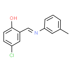 ChemSpider 2D Image | 4-Chloro-2-{(E)-[(3-methylphenyl)imino]methyl}phenol | C14H12ClNO